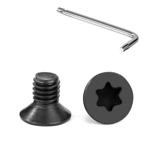 Tunejoy 20 Stück M6 x 10 mm Senkkopfschrauben Torx Schwarz Senkschrauben Edelstahl A2 V2A Maschinenschrauben Senkkopf Innensechskant Vollgewinde mit T30 Inbusschlüssel von Tunejoy