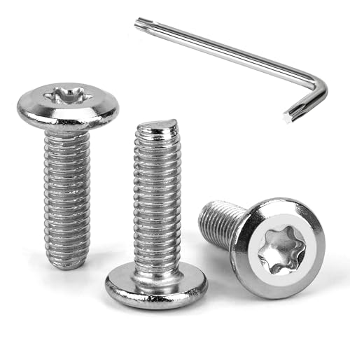 Tunejoy 30 Stück Flachkopfschrauben Trox M6 x 20 mm Flachkopf Schrauben Edelstahl A2 V2A Möbelschrauben Innensechskant Vollgewinde mit T30 Inbusschlüssel von Tunejoy