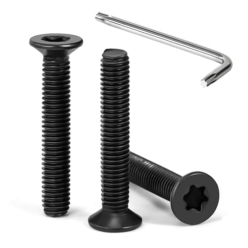 Tunejoy 30 Stück M5 x 30 mm Senkkopfschrauben Torx Schwarz Senkschrauben Edelstahl A2 V2A Maschinenschrauben Senkkopf Innensechskant Vollgewinde mit T25 Inbusschlüssel von Tunejoy