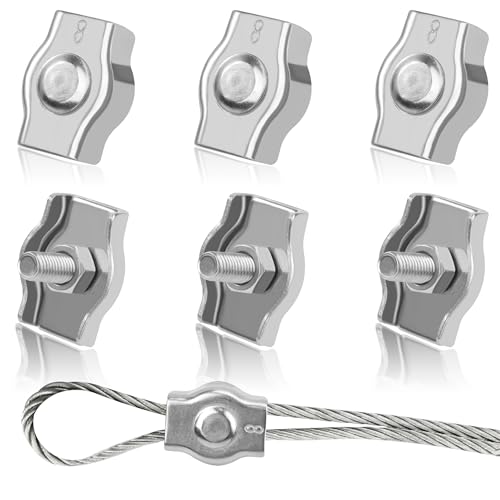Tunejoy Drahtseilklemme M8 Seilklemme Edelstahl 304 Drahtklemme für Drahtseile von 8mm Sichern von Seilen Stahldraht Wäscheleine 6 Stück Tunejoy Drahtseilklemme M8 Seilklemme Edelstahl 304 Drahtklemme für Drahtseile von 8mm Sichern von Seilen Stahldraht Wäscheleine 6 Stück von Tunejoy