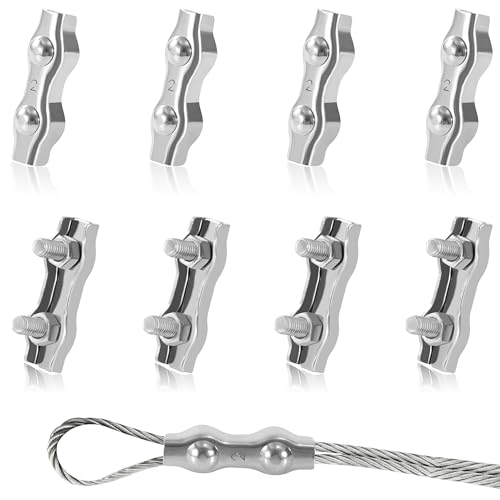 Tunejoy Duplex Klemme M2 Drahtseilklemme Edelstahl 304 Seilklemme für Drahtseile von 2mm Sichern von Seilen Stahldraht Wäscheleine 8 Stück Tunejoy Duplex Klemme M2 Drahtseilklemme Edelstahl 304 Seilklemme für Drahtseile von 2mm Sichern von Seilen Stahldraht Wäscheleine 8 Stück von Tunejoy