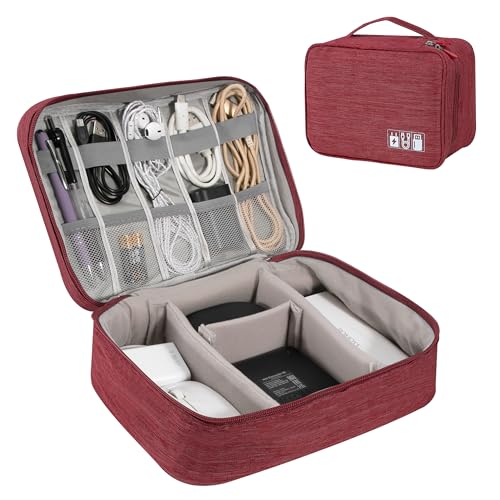 Tunejoy Elektronische Tasche Groß Elektronik Zubehör Organizer Tragbar Kabeltasche Wasserdicht für Kabel SD-Karten Festplatte Power Bank USB Sticks Rot Tunejoy Elektronische Tasche Groß Elektronik Zubehör Organizer Tragbar Kabeltasche Wasserdicht für Kabel SD-Karten Festplatte Power Bank USB Sticks Rot von Tunejoy