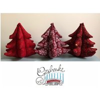 Genähtes Weihnachtsbäumchen Aus Stoff in 3D - Dekobaum Zum Aufstellen Stoffbäumchen Rot-Tönen Adventdeko von TunellasGeschenke