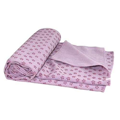 Tunturi Yoga Handtuch, rutschfestes Handtuch für Yogamatte, in Rosa, schweißabsorbierend, mit Noppen für Gymnastik, Pilates von Tunturi