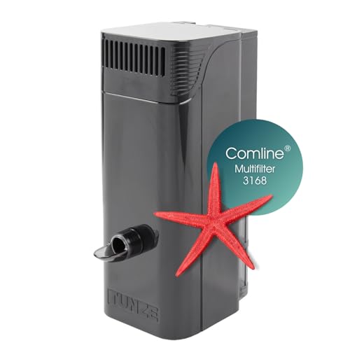 Tunze Comline Multifilter 3168 l Wasserfilter zur Oberflächenabsaugung + Absaugung von Bodennähe für Aquarien mit 200-500 L l Aquariumfilter mit starker Magnethalterung l Flexibles Filtermedium von Tunze