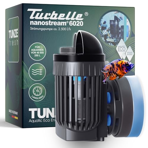TUNZE Strömungspumpe Turbelle nanostream 6020 I Pumpe mit 2.500l/h Strömungsleistung I Propellerpumpe mit Magnet Holder & Silence Klemme bis 12mm Glasstärke I Wasserpumpe für Süßwasser-Aquarium von Tunze