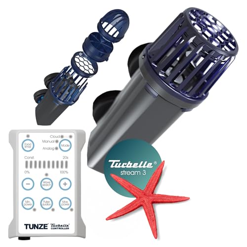 TUNZE Strömungspumpe Turbelle stream 3 I Elektronisch steuerbare Pumpe I Propellerpumpe mit Magnet Holder & Silence Klemme bis 15mm Glasstärke I Wasserpumpe für Salzwasser-Aquarium von Tunze