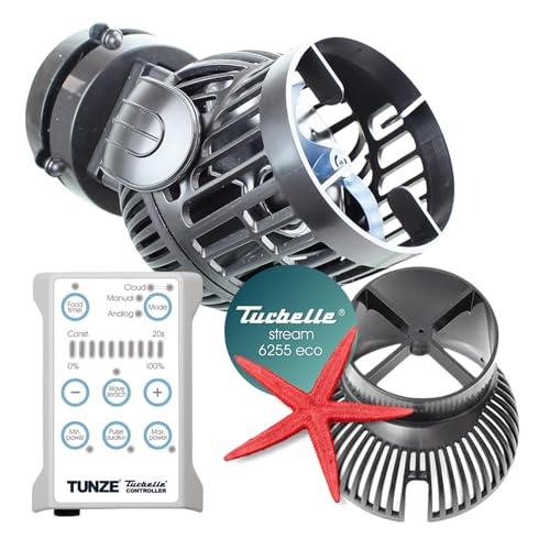 TUNZE Strömungspumpe Turbelle stream 6255 eco I Pumpe für 3D einstellbare Strömung I Propellerpumpe mit Magnet Holder & Silence Klemme bis 27mm Glasstärke I Wasserpumpe für Salzwasser-Aquarium von Tunze