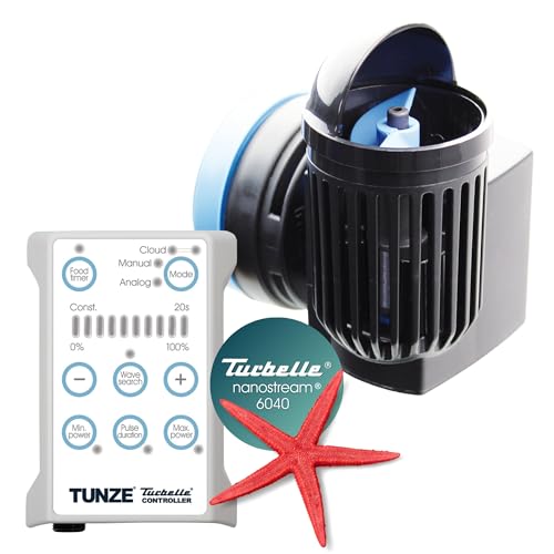 TUNZE Strömungspumpe Turbelle nanostream 6040 I Pumpe für 3D einstellbare Strömung I Propellerpumpe mit Magnet Holder & Silence Klemme bis 15mm Glasstärke I Wasserpumpe für Salzwasser-Aquarium von Tunze