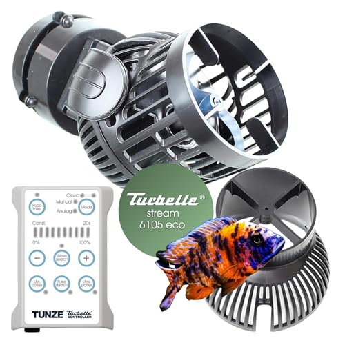 TUNZE Strömungspumpe Turbelle stream 6105 eco I Pumpe mit 3.000-12.000l/h Strömungsleistung I Propellerpumpe mit Magnet Holder & Silence Klemme bis 15mm Glasstärke I Süßwasser-Aquarium Wasserpumpe von Tunze