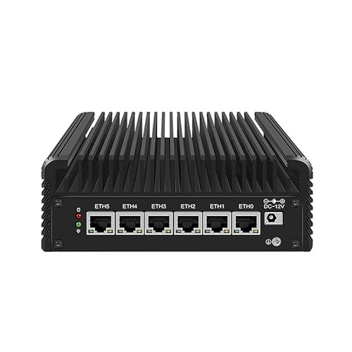 Tuofudun Firewall Appliance Intel i5 1235U (10 Cores up to 4.4GHz), 6 x 2.5GbE I226-V, Mini PC Router, 16GB DDR4, 512GB NVMe SSD, TPM2.0/AES-NI, pfSense OPNsense von Tuofudun