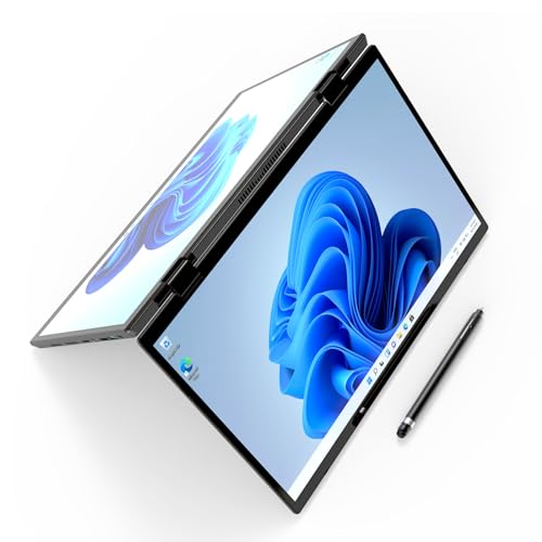 Tuofudun 360° Yoga Laptop Intel N95, 10.5 Inch 2.5K Dual Touch Screen, 16GB DDR4, 1TB SSD, 2 in 1 Tablet Windows 11 Pro, with Stylus Pen von Tuofudun