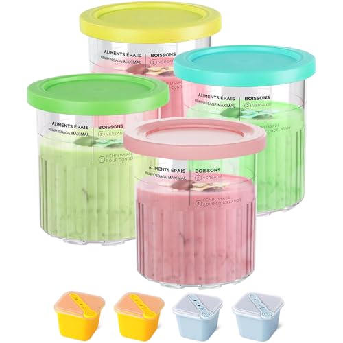 Creami Deluxe Behälter für Ninja Creami Eismaschine NC501EU, 4 Stück Eisbehälter für Speiseeis, Eismaschine Creami Zubehör, Kompatibel mit Ninja Creami Eis NC501EU NC500EU Serie Eismaschinen Creami Deluxe Behälter für Ninja Creami Eismaschine NC501EU, 4 Stück Eisbehälter für Speiseeis, Eismaschine Creami Zubehör, Kompatibel mit Ninja Creami Eis NC501EU NC500EU Serie Eismaschinen von Tuohwue