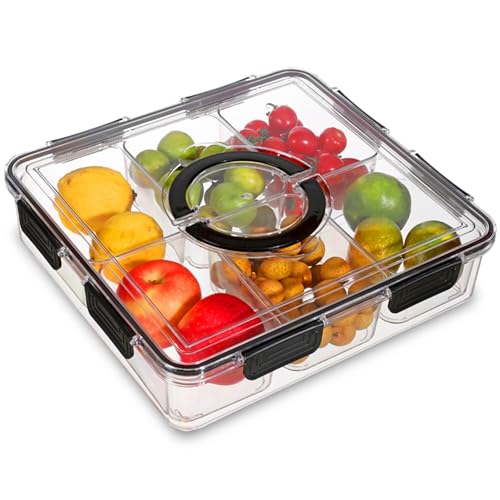 Tuohwue Snackbox Mit FäChern,Snackschale Mit Deckel Herausnehmbare 6 Fächer Snackteller Mit Deckel,Perfekt zum Ordnen von Obst und Gemüse in unserem Kühlschrank Tuohwue Snackbox Mit FäChern,Snackschale Mit Deckel Herausnehmbare 6 Fächer Snackteller Mit Deckel,Perfekt zum Ordnen von Obst und Gemüse in unserem Kühlschrank von Tuohwue