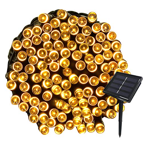 Tuokay Solar Lichterkette Außen 22m 200 LED 8 Modi Wasserdicht LED Außenlichterkette, Dekorative Beleuchtung für Garten Balkon Pavillon Terrasse Rasen Hof Zaun Hochzeit Deko (Warmweiß) von Tuokay