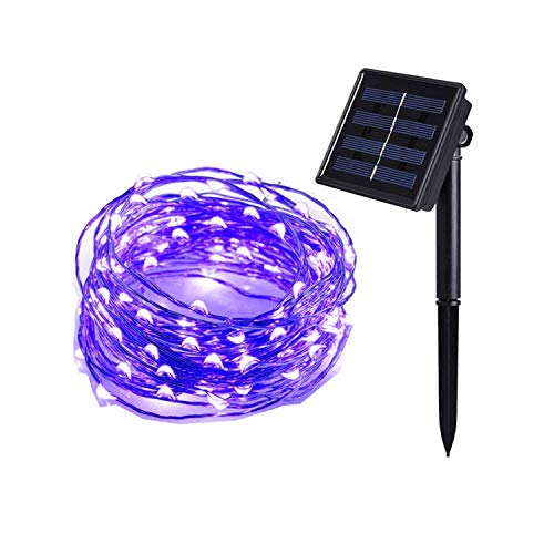 Tuokay, Solar Lichterkette Außen, Kupferdraht 20m 200 LED 8 Modi, Wasserdicht LED Außenlichterkette, Dekorative Beleuchtung für Garten Balkon Pavillon errasse Rasen Hof Zaun Deko (Lila) von Tuokay