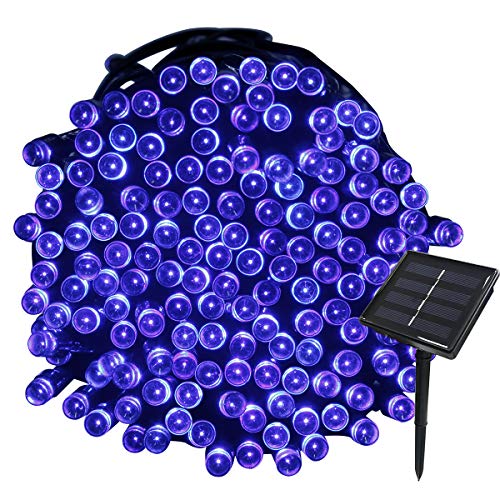 Tuokay, Solar Lichterkette Außen, 22m 200 LED 8 Modi Wasserdicht LED Außenlichterkette, Dekorative Beleuchtung für Garten Balkon Pavillon Terrasse Rasen Hof Zaun Hochzeit Deko (Blau) von Tuokay