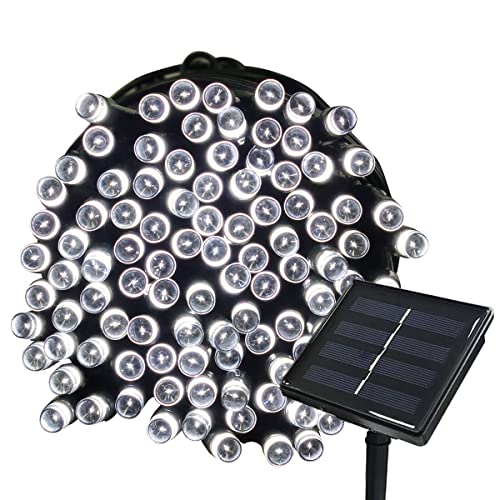 Tuokay, Solar Lichterkette Außen, 22m 200 LED 8 Modi Wasserdicht LED Außenlichterkette, Dekorative Beleuchtung für Garten Balkon Pavillon Terrasse Rasen Hof Zaun Deko (Weiß) von Tuokay