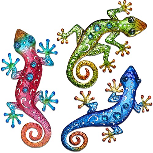 Tuokiuhn Metall-Eidechsen für den Außenbereich, Metallgecko-Wanddekor Geico-Eidechse, 34 x 21 cm, 3 Stück, geeignet zum Aufhängen in Hof oder Zaun Tuokiuhn Metall-Eidechsen für den Außenbereich, Metallgecko-Wanddekor Geico-Eidechse, 34 x 21 cm, 3 Stück, geeignet zum Aufhängen in Hof oder Zaun von Tuokiuhn