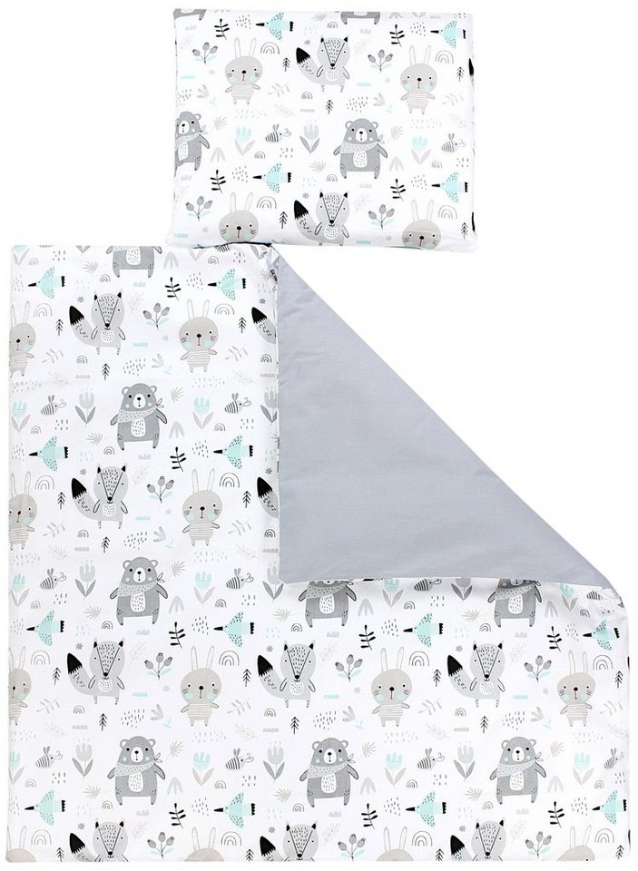 Bettdecke + Kopfkissen, Baby Bettwäsche Bettdecke Kopfkissen mit Bezüge Wiegenset 4-teilig, TupTam von TupTam