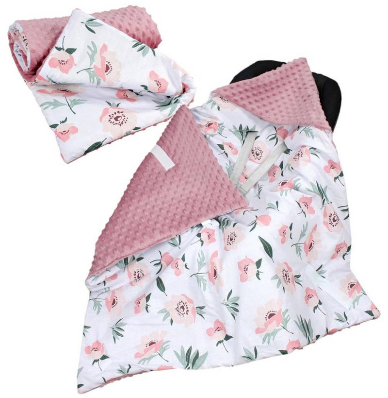 Einschlagdecke 2er SET Baby Einschlagdecke 85x85 für Autositz Babyschale Decke Minky, TupTam von TupTam