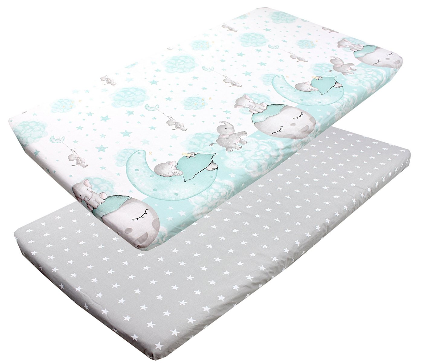 Spannbettlaken Baby Spannbettlaken Spannbetttuch für Babybett Kinderbett 2er Pack, TupTam von TupTam