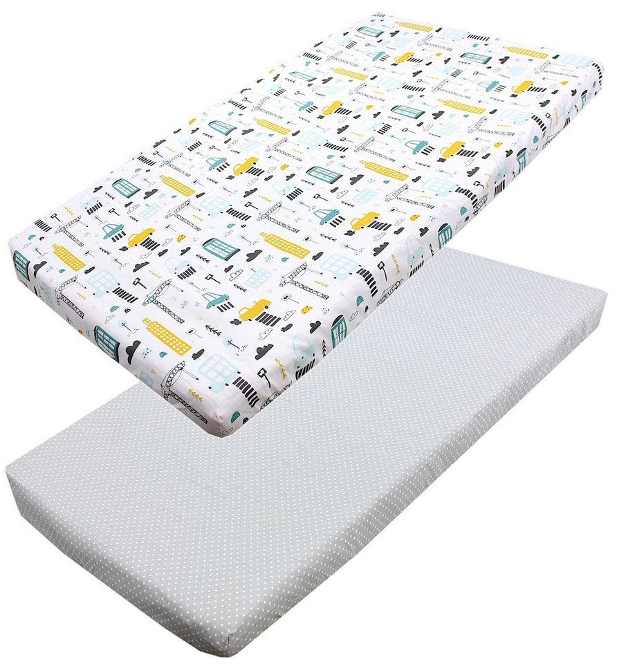 TupTam Spannbettlaken Baby Spannbettlaken Spannbetttuch für Babybett Kinderbett 2er Pack von TupTam