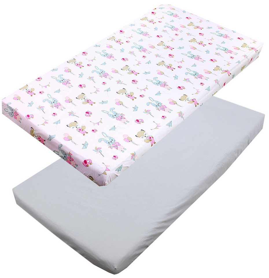 TupTam Spannbettlaken Baby Spannbettlaken Spannbetttuch für Babybett Kinderbett 2er Pack TupTam Spannbettlaken Baby Spannbettlaken Spannbetttuch für Babybett Kinderbett 2er Pack von TupTam