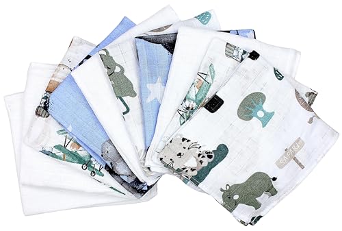 TupTam Baby Mullwindeln Spucktücher 70x80 5er / 10er Pack, Farbe: Junge 6, Anzahl der Teile:: 5er Pack von TupTam