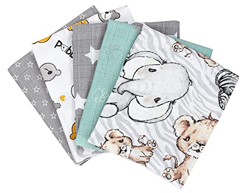TupTam Baby Mullwindeln Spucktücher 70x80 5er / 10er Pack, Farbe: Unisex 6, Anzahl der Teile:: 5er Pack von TupTam