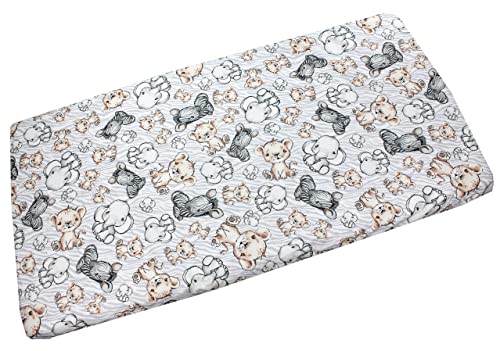 TupTam Baby Spannbettlaken Kinder Spannbetttuch für Babybett Kinderbett Gemustert, Farbe: Safari, Größe: 70 x 140 cm von TupTam