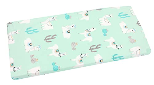 TupTam Baby Spannbettlaken Kinder Spannbetttuch für Babybett Kinderbett Gemustert, Farbe: Lama Mint, Größe: 60 x 120 cm von TupTam