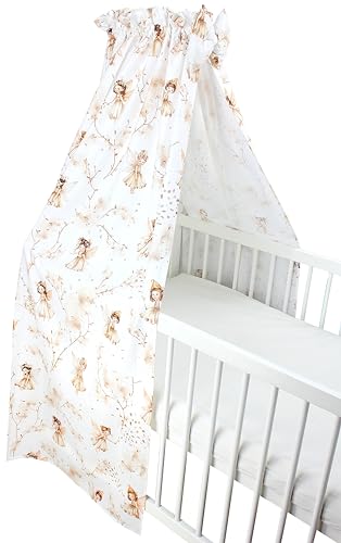 TupTam Babybett Himmel mit Schleifchen, Farbe: Beige/Feen, Größe: ca. 160x240 cm von TupTam