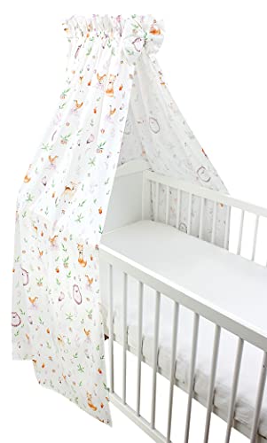 TupTam Babybett Himmel mit Schleifchen, Farbe: Lichtung/Rehe, Größe: ca. 160x240 cm von TupTam