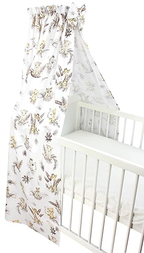 TupTam Babybett Himmel mit Schleifchen, Farbe: Löwe/Blätter/Beige, Größe: ca. 160x240 cm von TupTam