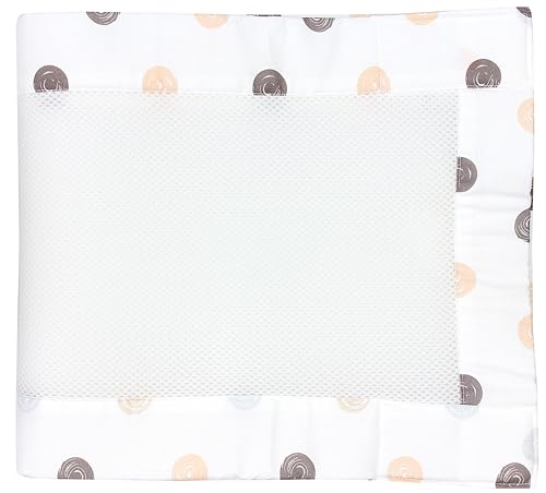 TupTam Gitterstäbe Schutz Netz Babybett Nestchen 3D Mesh 2 Pack, Farbe: Punkte Pastell, Größe: ca. 128 x 30 cm (für Babybett 140x70) von TupTam