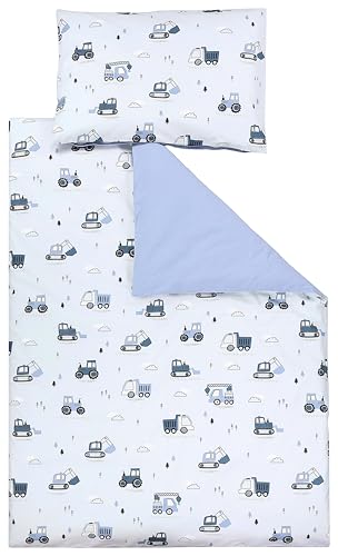TupTam Kinder Bettwäsche Gemustert 2-Teilig Wendebettwäsche, Farbe: Baufahrzeuge/Bagger/Blau/Grau, Größe: 135x100 cm TupTam Kinder Bettwäsche Gemustert 2-Teilig Wendebettwäsche, Farbe: Baufahrzeuge/Bagger/Blau/Grau, Größe: 135x100 cm von TupTam