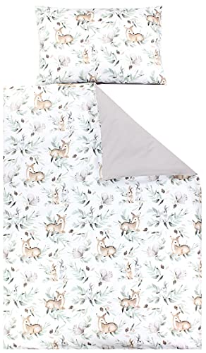 TupTam Kinder Bettwäsche Gemustert 2-Teilig Wendebettwäsche, Farbe: Hasen/Rehe im Laub, Größe: 120x90 cm TupTam Kinder Bettwäsche Gemustert 2-Teilig Wendebettwäsche, Farbe: Hasen/Rehe im Laub, Größe: 120x90 cm von TupTam