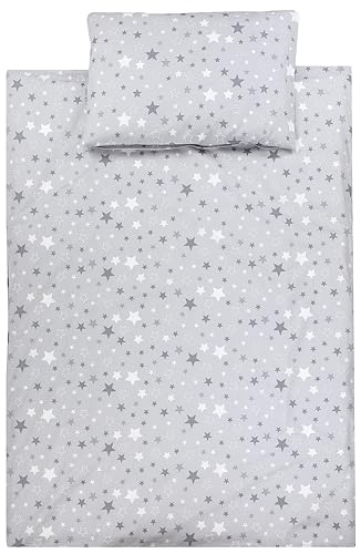 TupTam Kinder Bettwäsche Gemustert 2-Teilig Wendebettwäsche, Farbe: Sterne Weiß/Grau, Größe: 135x100 cm TupTam Kinder Bettwäsche Gemustert 2-Teilig Wendebettwäsche, Farbe: Sterne Weiß/Grau, Größe: 135x100 cm von TupTam