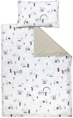 TupTam Kinder Bettwäsche Gemustert 2-Teilig Wendebettwäsche, Farbe: Traktoren/Regenbögen/Beige/Punkte, Größe: 135x100 cm TupTam Kinder Bettwäsche Gemustert 2-Teilig Wendebettwäsche, Farbe: Traktoren/Regenbögen/Beige/Punkte, Größe: 135x100 cm von TupTam