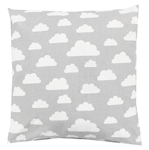 TupTam Kinder Kissenbezug Kissenhülle Dekorativ Gemustert, Farbe: Wolken Grau/Weiß, Größe: 50 x 50 cm von TupTam