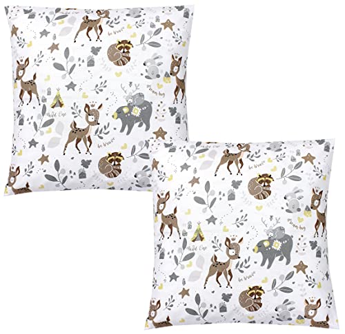 TupTam Kinder Kissenbezug Dekorativ Gemustert mit Hotelverschluss 2er Set, Farbe: Wilde Tiere, Größe: 80 x 80 cm TupTam Kinder Kissenbezug Dekorativ Gemustert mit Hotelverschluss 2er Set, Farbe: Wilde Tiere, Größe: 80 x 80 cm von TupTam