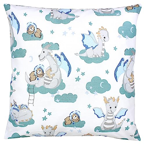 TupTam Kinder Kissenbezug Kissenhülle Dekorativ Gemustert, Farbe: Dino Bärchen Grün Grau, Größe: 40 x 80 cm TupTam Kinder Kissenbezug Kissenhülle Dekorativ Gemustert, Farbe: Dino Bärchen Grün Grau, Größe: 40 x 80 cm von TupTam