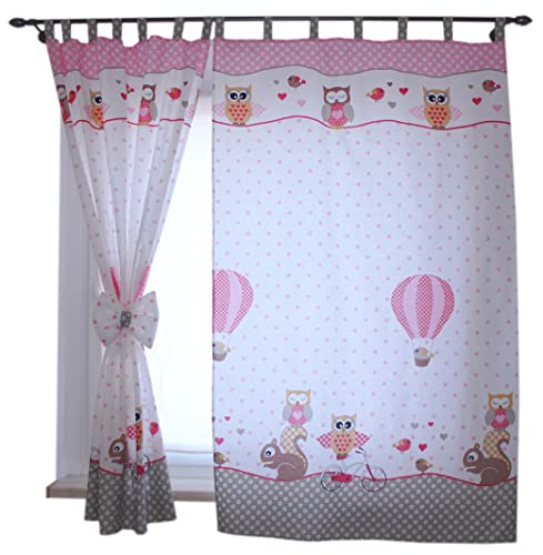 TupTam Kinderzimmer Vorhänge Baby Gardinen mit Schleifen 2er Set, Farbe: Eulen 2 Rosa, Größe: ca. 155x95 cm TupTam Kinderzimmer Vorhänge Baby Gardinen mit Schleifen 2er Set, Farbe: Eulen 2 Rosa, Größe: ca. 155x95 cm von TupTam