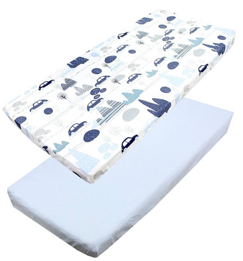 TupTam Spannbettlaken Baby Spannbettlaken Spannbetttuch für Babybett Kinderbett 2er Pack von TupTam