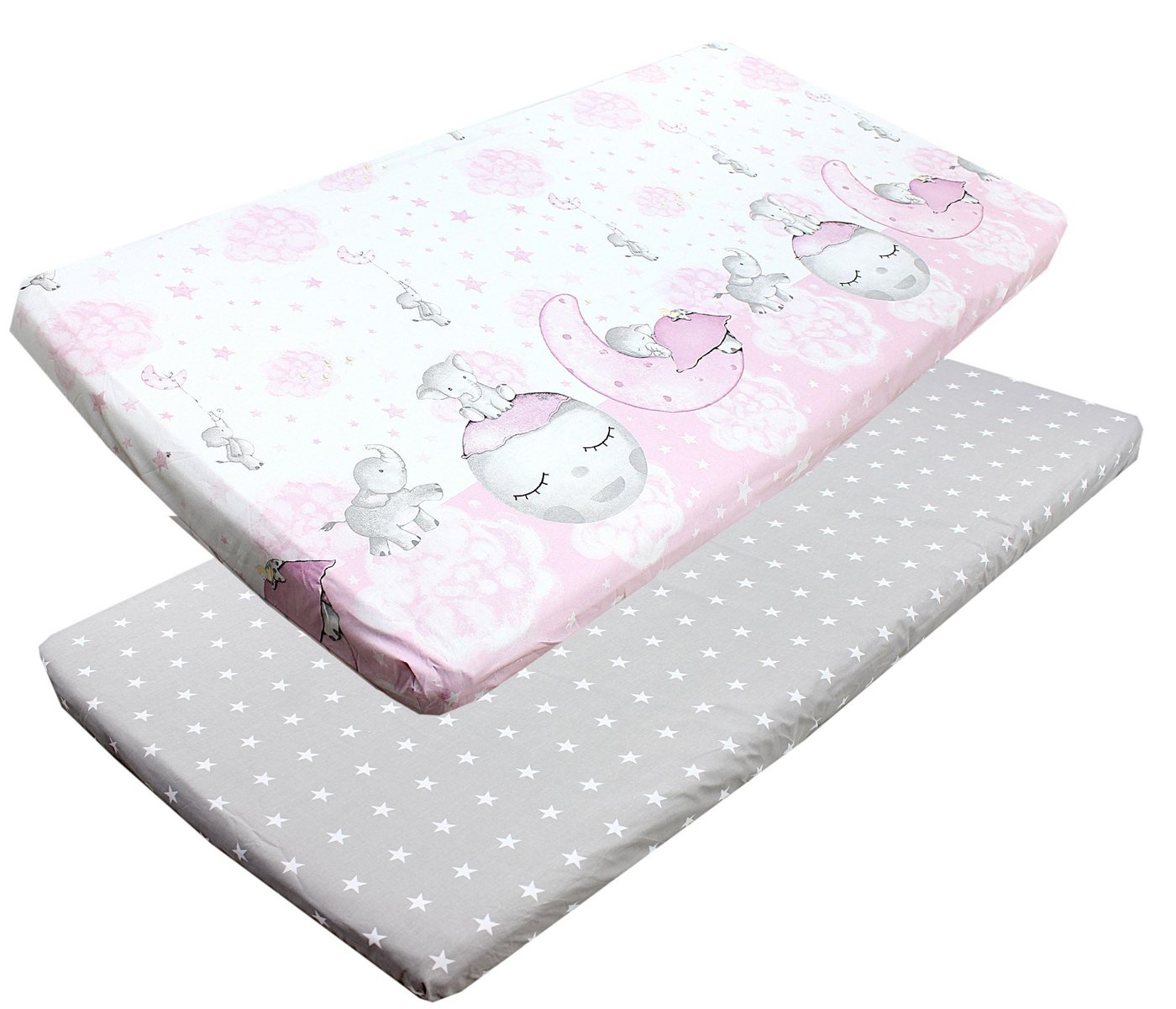 TupTam Spannbettlaken Baby Spannbettlaken Spannbetttuch für Babybett Kinderbett 2er Pack von TupTam