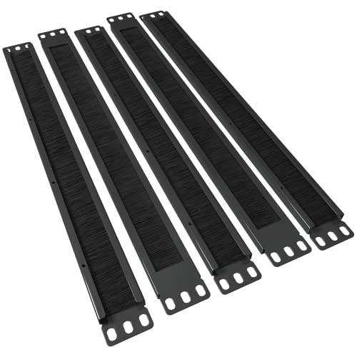 Tupavco TP1750-1U Bürstenplatte (5 Stück) 48,3 cm Rackmount-Streifen, Kabelmanagement-Abstandshalter für Netzwerk-Server-Rack-Gehäuse, hochdichter Füllstoff (erhöhter Luftstrom, verringerte von Tupavco