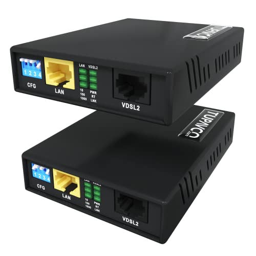 Tupavco TEX200 EthernetVerlängerungsKit – Kabelverlängerung bis zu 1,5 m über Telefonleitung oder CAT56 gedrehter Kupferdraht (300 Mbits maximale Bandbreite) Single Cord LAN bis zu von Tupavco