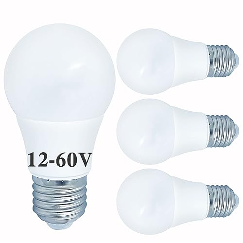 Tupolife E27 12V LED Warmweiß 3000K 4W AC/DC 12V-60V Niederspannung Lampe 40W Äquivalent Edison ES Glühbirne für RV Camper Marine Solar Power Birne (4 Stück) von Tupolife