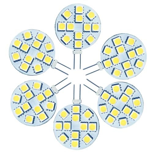 G4 LED 12V 2W Ersatz für G4 12V 20W Halogen Glühlampen, AC/DC12-24V Stiftsockellampe LED G4 Rund Kaltes Weiß 6000K 200LM Leuchtmittel Nicht Dimmbar Birne, 6 Stück von Tupolife